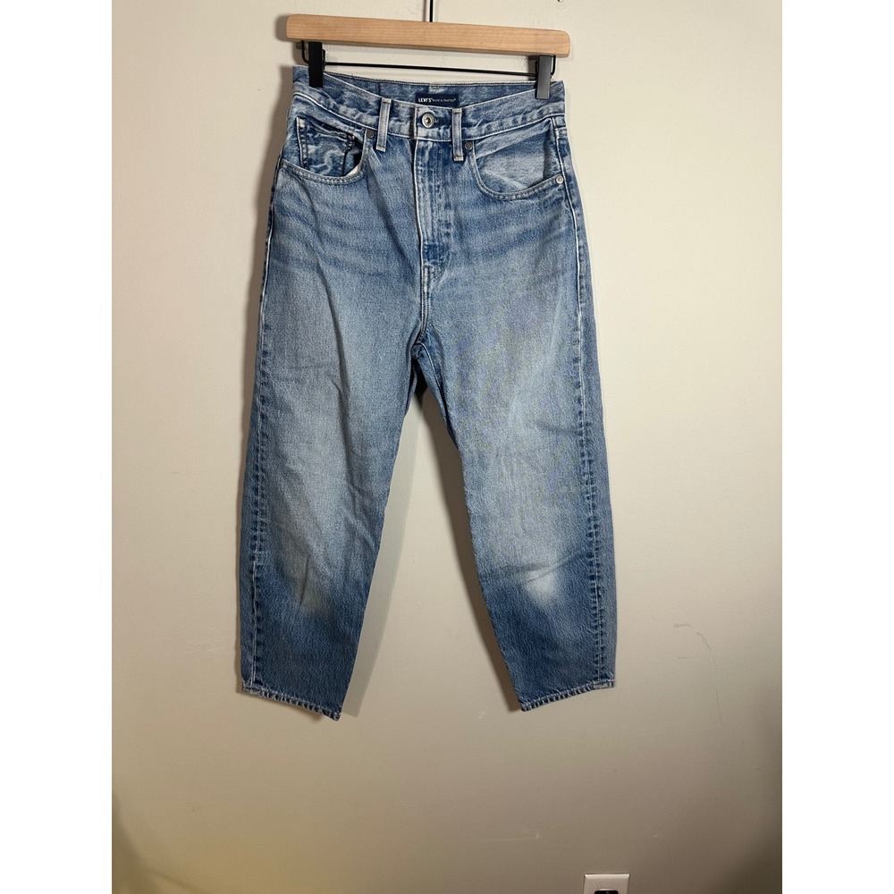 Levis Made & Crafted Barrel Crop Jeans Light Wash High Rise 24 Organic Cotton